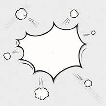 Comic book explosion boom on transparent background. Cartoon speech bubble cloud symbol. Pop art object. EPS 10