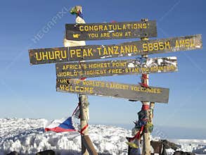 Top of Mt. Kilimanjaro, the roof of Africa