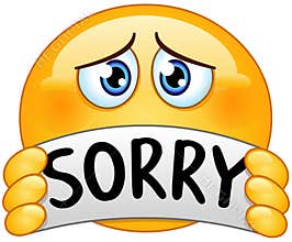Emoticon with sorry sign