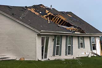 Tornado Storm Damage House Home Destroyed by Wind