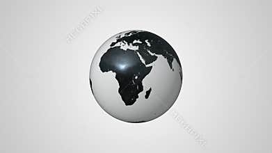Black and white earth globe handmade model