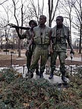The Statues at the Vietnam Memorial