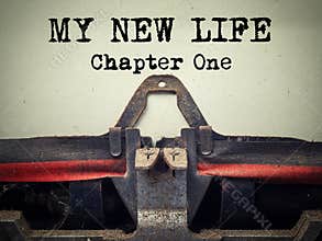 My new life chapter one vintage typewriter closeup