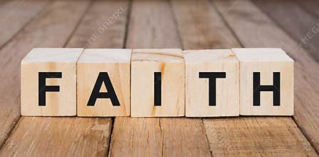 Word Faith on wooden blocks