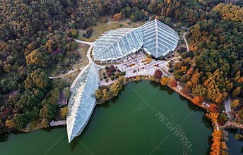 Aerial Nanjing Zhongshan Botanical Garden