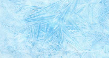 Frame of christmas real crystal snowflakes snow like background on blue gradient color, frozen effect, winter holiday event