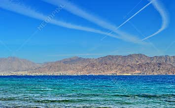 Plane trails on the sky