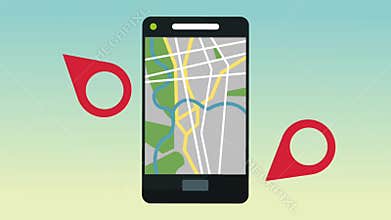 Smartphone gps app HD animation