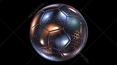 Beautiful Abstract Rotating Glass-Metal Soccer Ball