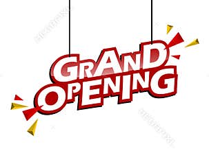 Red and yellow tag grand opening