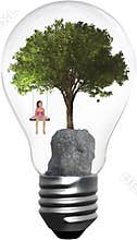 Environment, Environmentalism, Tree, Girl, Isolated, Nature