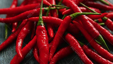 Red chili peppers in closeup