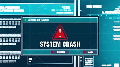 23. System Crash Warning Notification on Digital Security Alert on Screen.