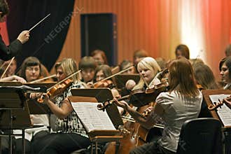 Section strings symphonic orchestra