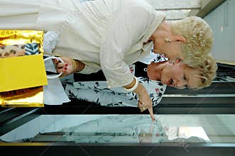 Seniors window shopping