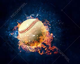 Ball burning in fire