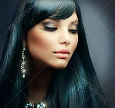 Jewelry. Brunette Girl