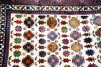 carpet, rug, antique carpet fragment, Persian carpet with ornaments,