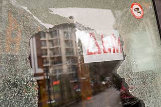 Photography to theme war destroyed Ukraine it russian troops