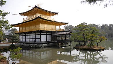 Kinkakuji the Golden Pavilion. Zen Buddhist temple, UNESCO. Kyoto, Japan