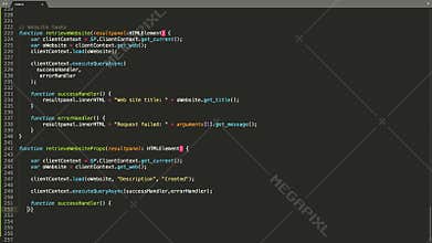 TypeScript Programming Language Source Code Typing Effect. TypeScript Programmer Ticker Colored Commands Editor Screen. Network