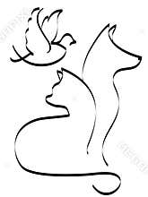 Cat dog and bird logo