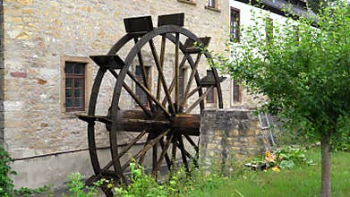 Mill wheel in motion, Bad Sobernheim, Nahe, Germany