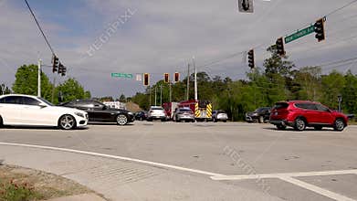 Ambulance pulls on to the scene