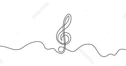 Animation of treble clef is drawn