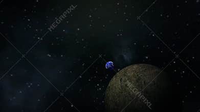 Zoom out space from the earth to moon through, Element of this image furnished by Nasa