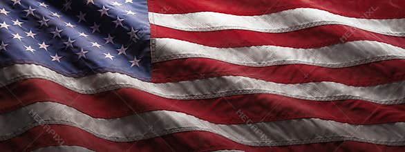 Old American Flag For Memorial Day