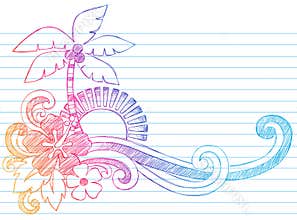 Summer Beach Tropical Island Vacation Vector