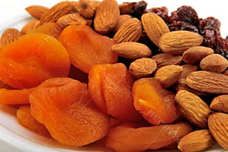 Healthy mixed dried fruit and nuts.