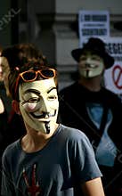 Guy Fawkes - Anonymous activist at rally