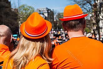 Couple dressed in orange - Koninginnedag 2012