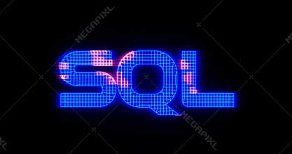 SQL (Structured Query Language) text on black background