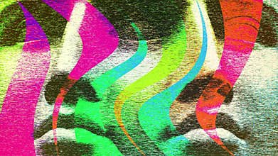 Modern creative concept video 4K with ancient statue head. GIF animation with antique sculpture of human face in game