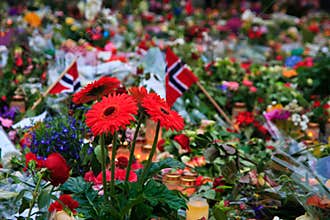 Flowers in Oslo after terror