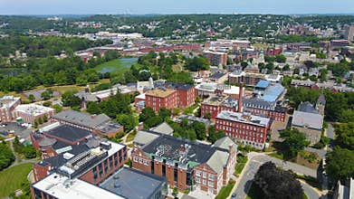 Worcester aerial view, Massachusetts MA, USA