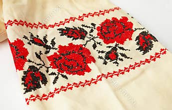 Ukrainian floral cross-stitch