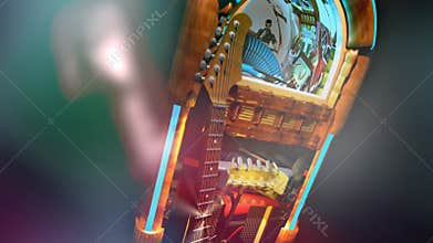 Jukebox and guitar