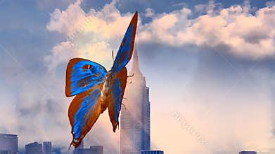 Butterfly on skyscraper