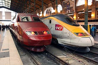 Thalys and TGV high speed trains in Paris