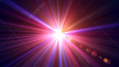 Abstract Sweet Colorful Red Blue Orange Glowing Light Burst Optical Flare Effect