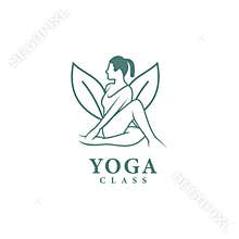 Yoga logo template design vector icon illustration