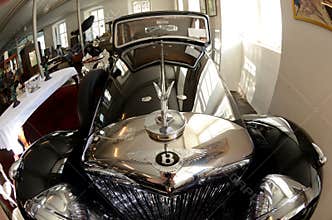 Bentley vintage car in museum