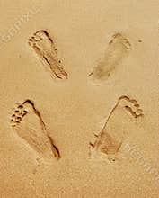 Footprints after sex on the beach