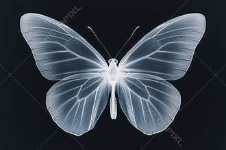Intricate X Ray Butterfly Elegant Details in Monochrome Art