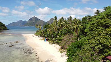 Philippine Paradise: Aerial Drone Views of Stunning Sunsets, Sunrises, and Tropical Beaches with Palm Trees
