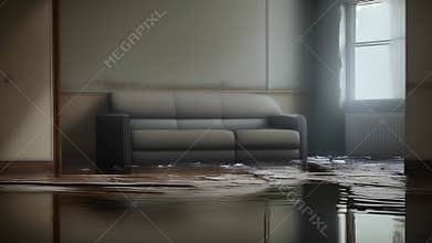 Flooding in the apartment, burst pipe